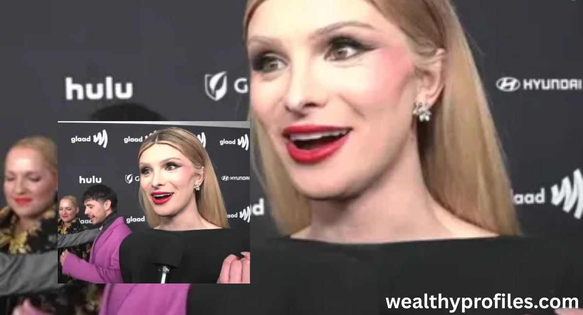 Dylan Mulvaney social media influencer and actress posing during a public media appearance in 2026.