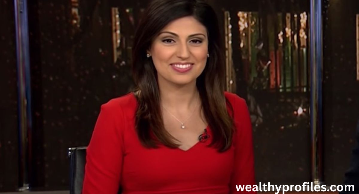Rana Novini NBC News journalist and anchor during television news broadcast