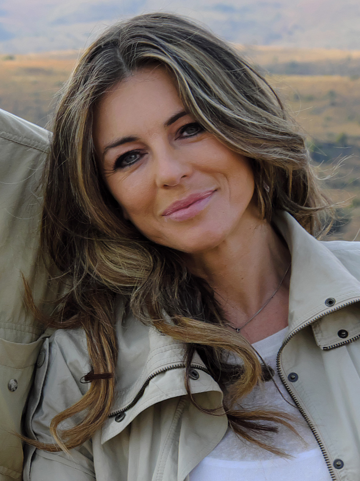 Elizabeth Hurley, English actress and businesswoman, in 2017